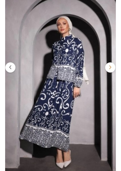 Kadın Vizon Desenli Tesettür Elbise modelleri