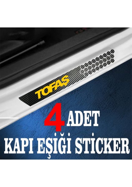 Tofaş Özel Oto Kapı Eşikleri Sticker Karbon 4 Adet fiyatları
