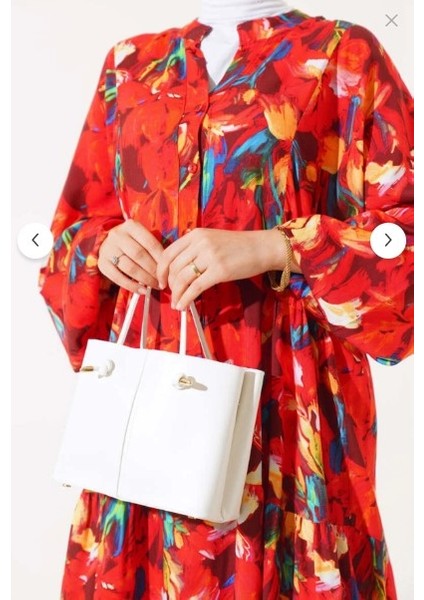 Kadın Vizon Desenli Tesettür Elbise fiyatları