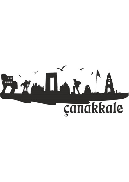 Çanakkale Silüeti Sticker 30 x 9 cm