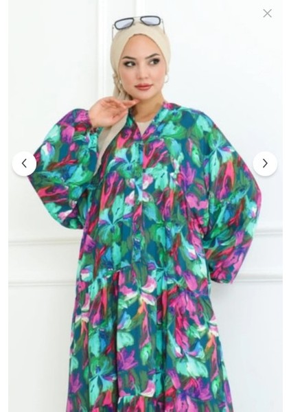 Kadın Vizon Desenli Tesettür Elbise modelleri
