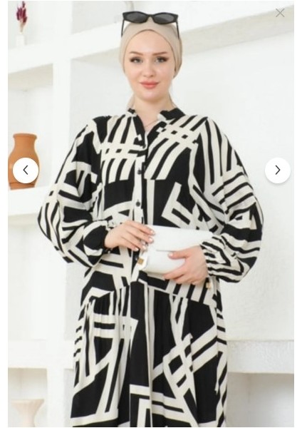 Kadın Vizon Desenli Tesettür Elbise fiyatları