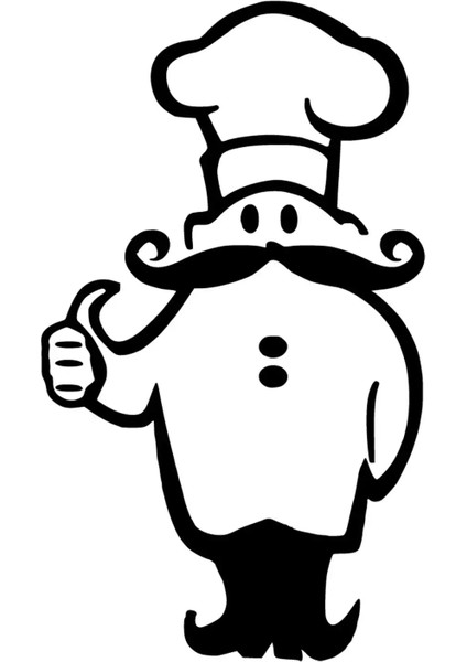 Onaylayan Aşçı Oto Özel Yeni Sticker Siyah 20 x 34 cm