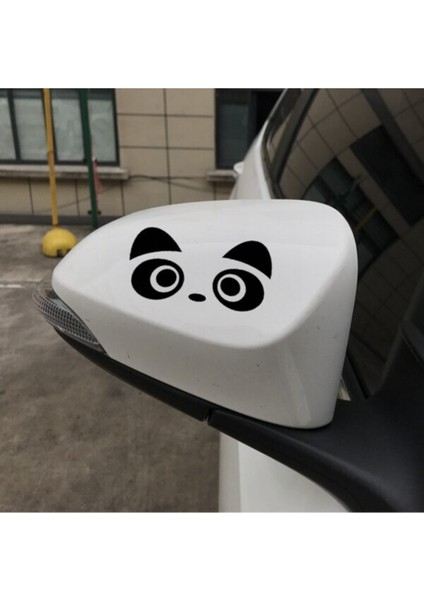 Sevimli Panda Yüz Tasarımi Su Geçirmez Çıkarılabilir Oto Özel Yeni Sticker 4 Adet 27*12 cm