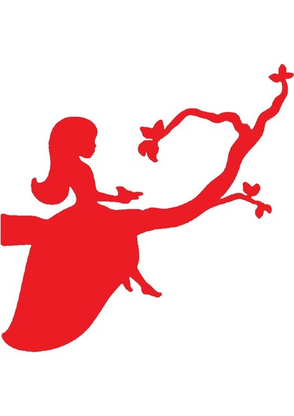 Dalda Oturan Kız Sticker 30 x 30 cm fiyatları