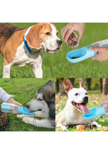 Taşınabilir Mama Hazneli Kedi Köpek Suluğu Seyahat Şişesi Kaseli 350ML fiyatları
