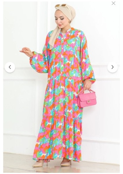 Kadın Vizon Desenli Tesettür Elbise fiyatları