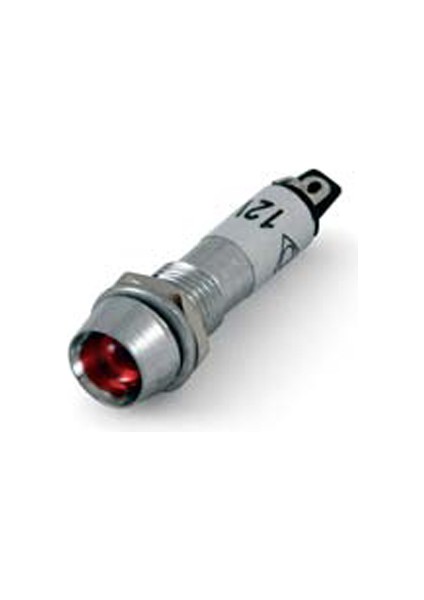 Sinyal Lambası 8 mm Metal Kırmızı - 220 Volt