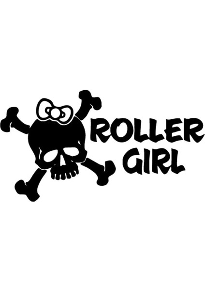 Roller Girl Duvar Dekor Sticker 40 x 20 cm