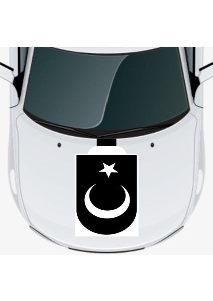 Türk Bayrağı 1 Oto Kaput Sticker 20 x 40 cm