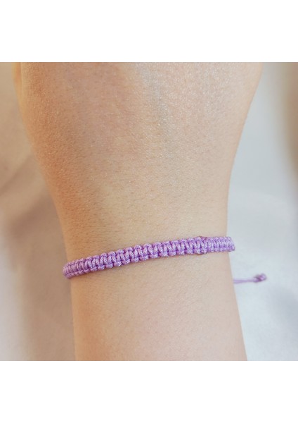 Lila Makrome Bileklik - Sörfçü Bileklik - Unisex El Yapımı Makrome Asansörlü Ayarlanabilir Hediyelik - Ip Bileklik - Makrome Bileklik - Örgü Bileklik - Lila Bileklik