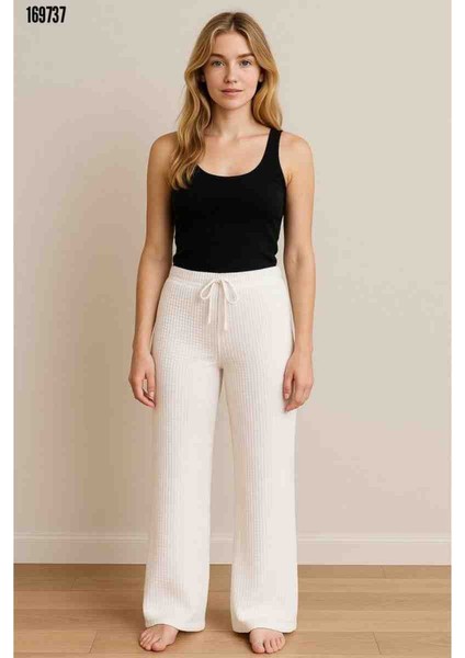 Kadın Beli Lastikli Bol Paça Pantolon, Kırmızı Gül Figürlü Kolye Hediye modelleri