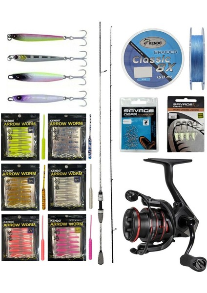 Yekoutdoor Arrow Worm Lrf Seti Kendo Kenshi Pro 2.10M 1-7 gr Olta Kamışı&okuma Ceymar CHD-1000A Olta Makinesi