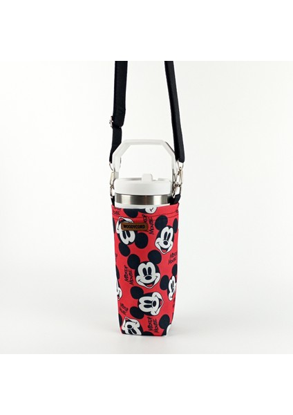 Woody Cord 1 Litrelik Matara Kılıfı Su Şişesi Taşıma Çantası Water Bottle Bag Mickey Mause