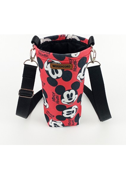 Woody Cord 1 Litrelik Matara Kılıfı Su Şişesi Taşıma Çantası Water Bottle Bag Mickey Mause fırsatları