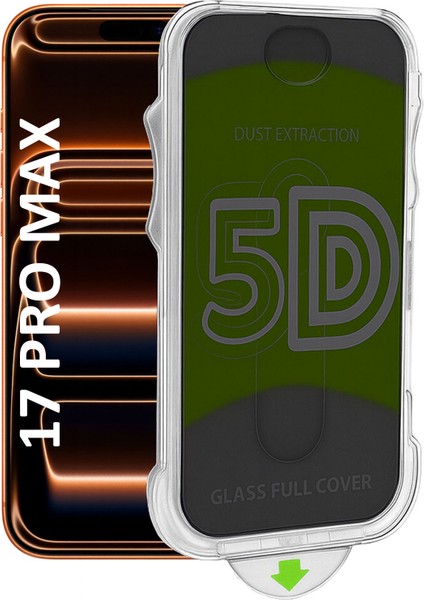iPhone 17 Pro Max Ekran Koruyucu Hizalama Aparatlı Privacy Hayalet Tam Kaplayan Temperli Cam