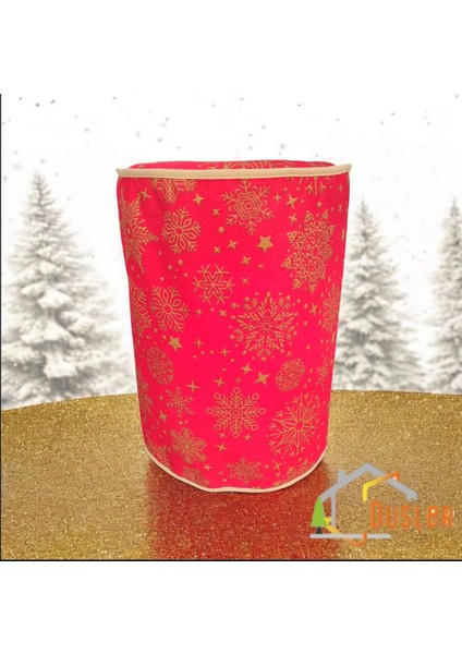 Snowy Kırmızı Yeniyıl Yaldızlı Kar Tanesi Desenli Damacana Kılıfı Sebil Koruma Saklama Örtüsü fiyatları
