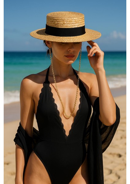 Boıte Straw Hat (Zincirli Hasır Şapka)