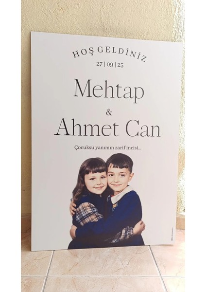 Kişiye Özel Fotoğraflı Karşılama Panosu 50X70 cm fiyatları