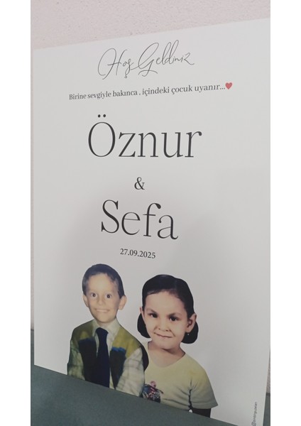 Kişiye Özel Fotoğraflı Karşılama Panosu 50X70 cm modelleri