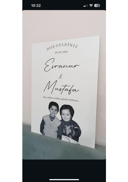 Kişiye Özel Fotoğraflı Karşılama Panosu 50X70 cm fırsatları