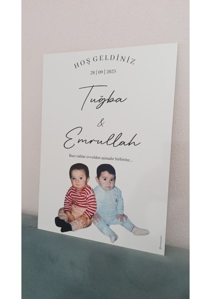 Kişiye Özel Fotoğraflı Karşılama Panosu 50X70 cm