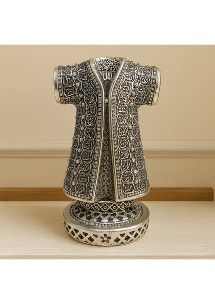 Allah'ın 99 Ismi Yazılı Gold Gümüş Osmanlı Kaftan Biblo 18X10