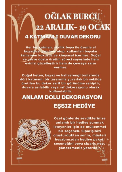 Duvar Dekoru Oğlak Burcu Duvar Süsü Bohem Ahşap Ev Dekorasyonu fiyatları