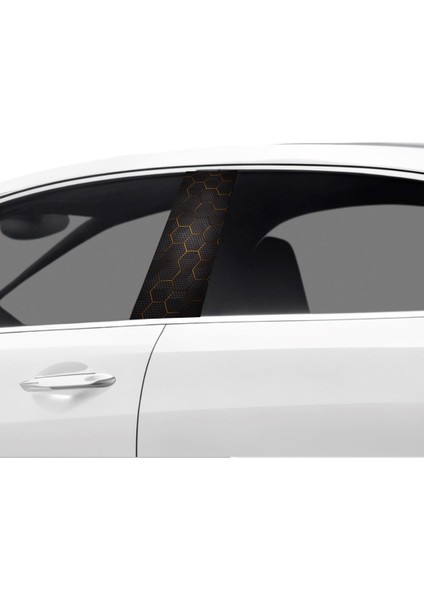 Araç Kapı Direk Kaplama Folyosu Desenli (Sağ Sol Takim) (2 Adet) - 22X50 cm