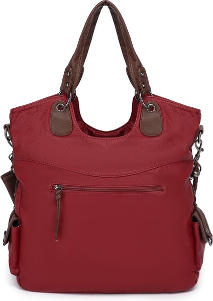 Barcelona Spor Bohem Tarzı Geniş ve Büyük Uzun Askılı Omuz Çantası 1582 Bordo modelleri