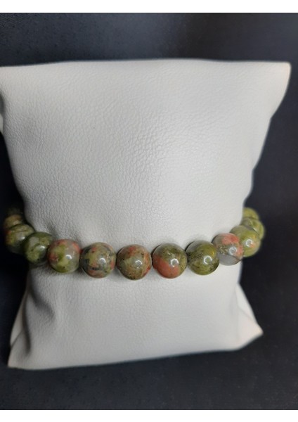 Mryart Yeşil Kahve Tonlarında Unakit Taşı Tarz Bileklik Unisex
