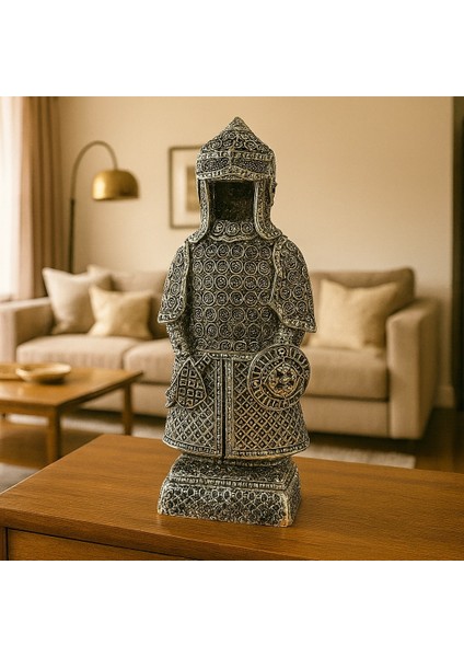 Allah'ın 99 Ismi Yazılı Gald Gümüş Zırhlı Savaşçı Biblo 23X10 fiyatları