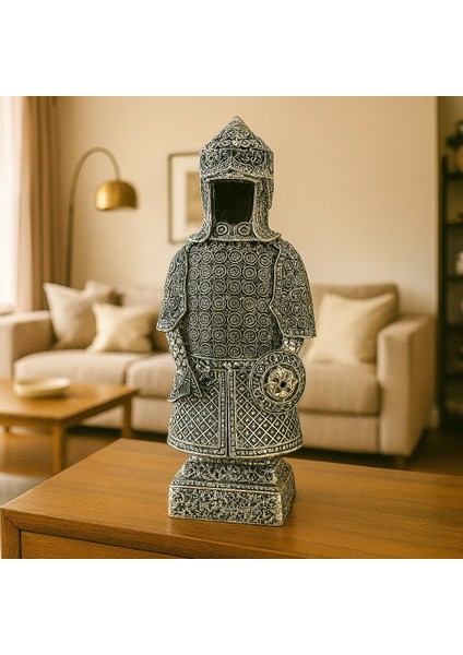 Allah'ın 99 Ismi Yazılı Gald Gümüş Zırhlı Savaşçı Biblo 23X10 fırsatları