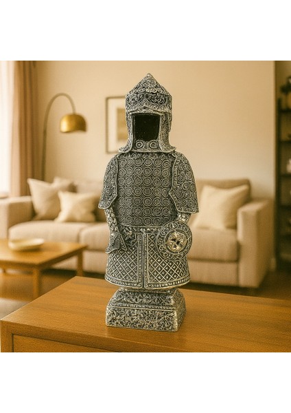 Allah'ın 99 Ismi Yazılı Gald Gümüş Zırhlı Savaşçı Biblo 23X10 indirimleri