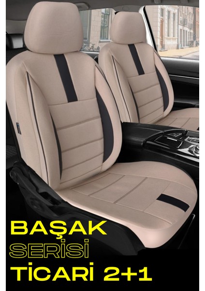 Nissan X-Trail 2007-2014 – Ticari Araç 2+1 Uyumlu Başak Serisi Koltuk Kılıfı – Bej Kolay Montaj