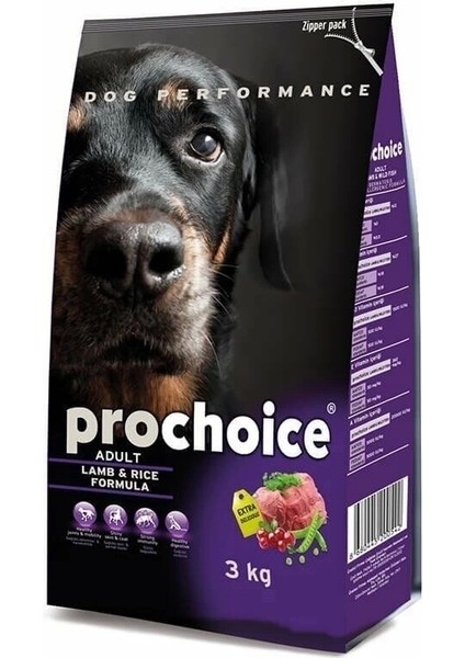 Pro Choice Adult Lamb Kuzu Etli Yetişkin Köpek Maması 3 kg