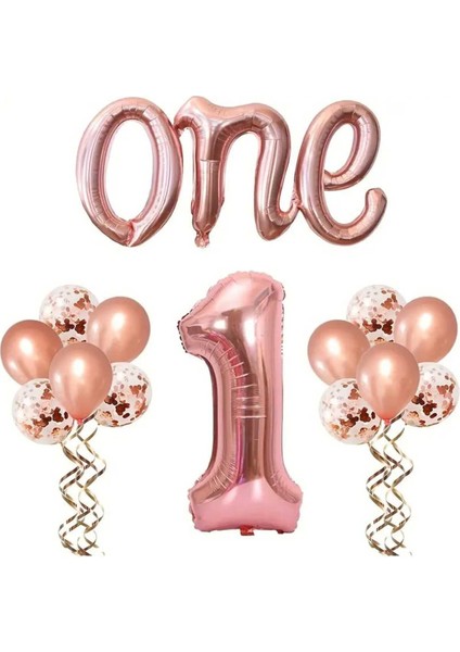 One 1 Yaş Balon Set Doğum Günü Seti Parti Konsepti