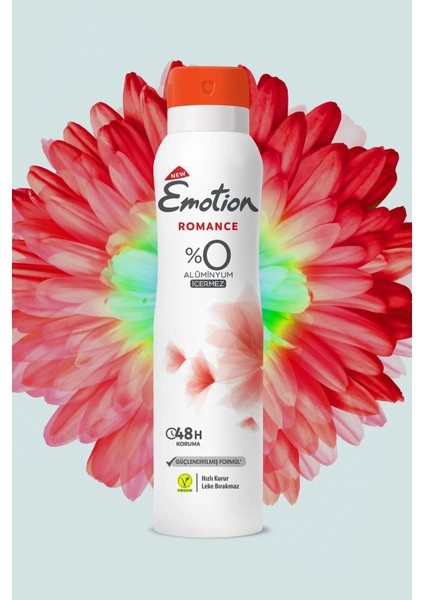 2 Adet Emotion Romance Kadın Vegan Deodorant 150 ml Hızlı Kurur, Leke Bırakmaz fırsatları