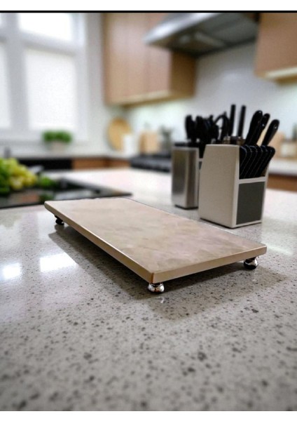 36 x 18 cm Porselen Neolith Metal Ayaklı Sunumluk