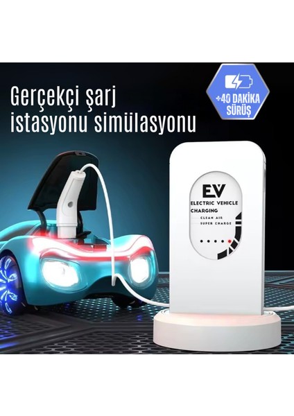 Oyuncak Uzaktan Kumandalı Şarjlı Elektrikli Araba 4x4 Buhar Atan Şarj Istasyonlu LED Işıklı Sesli Müzikli Rc modelleri