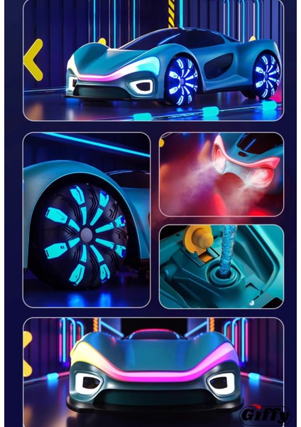 Oyuncak Uzaktan Kumandalı Şarjlı Elektrikli Araba 4x4 Buhar Atan Şarj Istasyonlu LED Işıklı Sesli Müzikli Rc