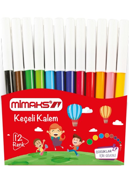 FK-8912 Keçeli Kalem 12 Renk