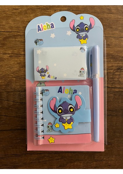 Kırtasiye Okul Seti Stitch Not Defteri ve Kalem Set Stiç Stik Stich