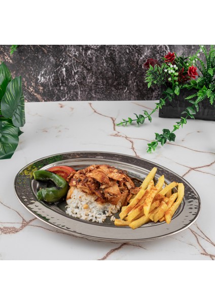 Gaziantep Bakır Işlemeli-Dövmeli Sunumluk-Iskender Tabak Genişlik :30CM