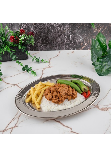 Gaziantep Bakır Işlemeli-Dövmeli Sunumluk-Iskender Tabak Genişlik :30CM