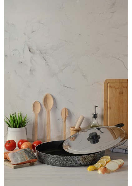 Çelik Kapaklı Karadeniz Balık Tavası 28CM