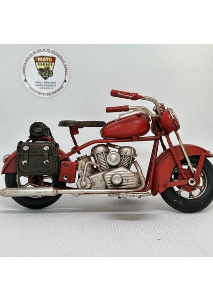 El Yapımı Kırmızı Yan Çantalı Cruiser Metal Motosiklet Biblosu – Retro Figür & Dekoratif Obje fiyatları