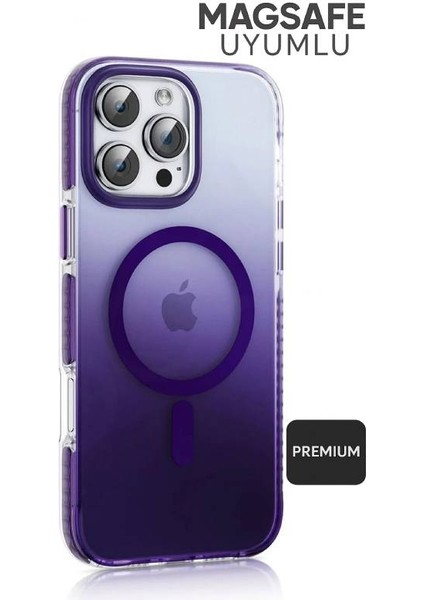 iPhone 13 Pro Max Kılıf Magsafe Uyumlu Renk Geçişli Darbe Emici Degrade Kapak