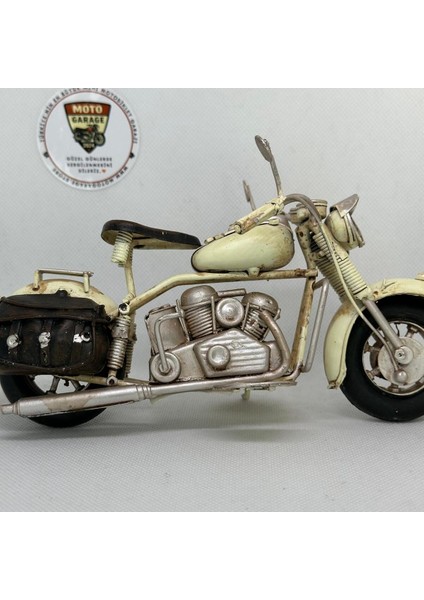 El Yapımı Krem Yan Çantalı Cruiser Metal Motosiklet Biblosu – Retro Figür & Dekoratif Obje fiyatları