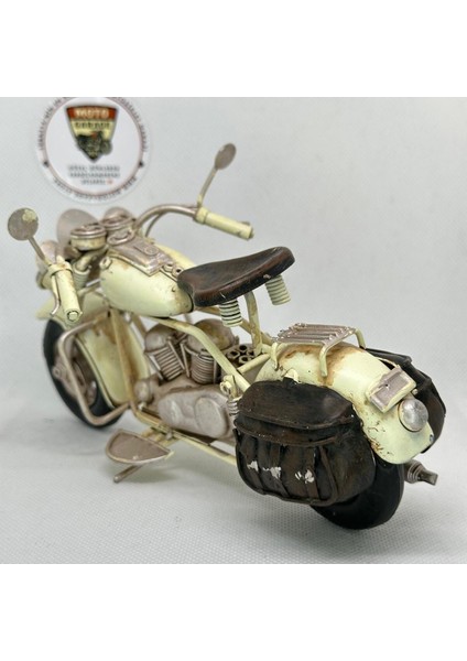El Yapımı Krem Yan Çantalı Cruiser Metal Motosiklet Biblosu – Retro Figür & Dekoratif Obje indirimleri